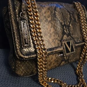 Victoria's Secret Snake Print Bag with Gold Chain